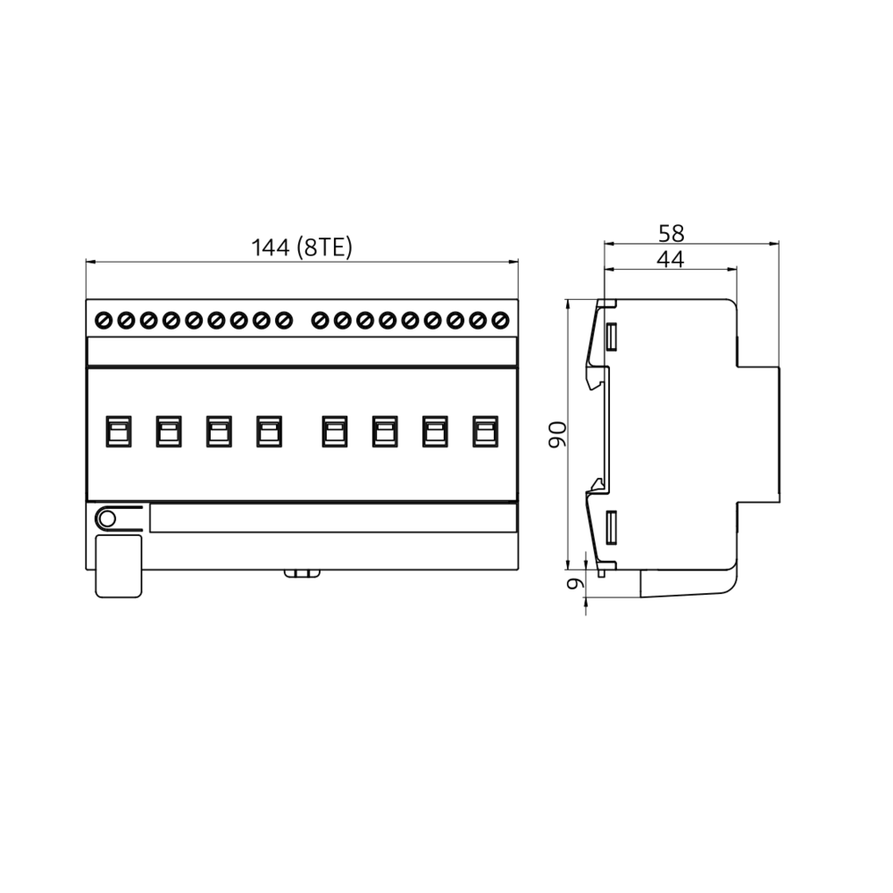 Switching actuator DIN-rail (TH35 EN . - IP20 KNX Secure 8Channel – Image 2 of 2