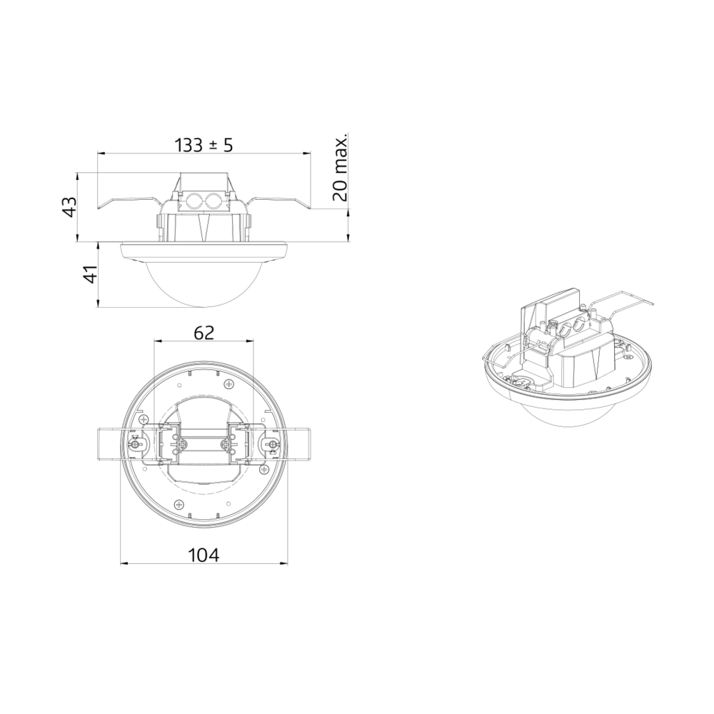 Motion Detector corridors BL 360° FC white IP20 32m 1Channel – Image 2 of 4