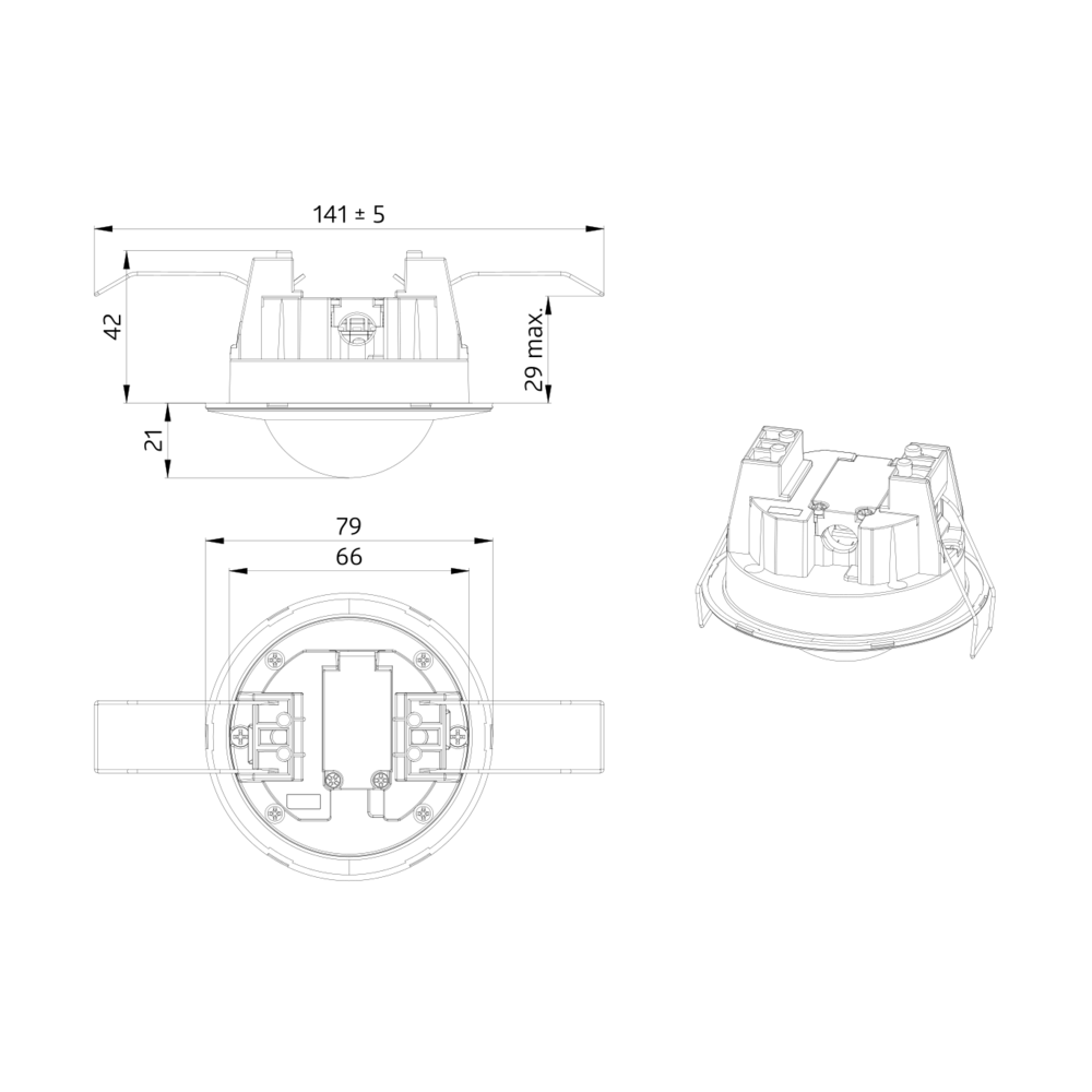 Motion Detector Ceiling mounting 360° FC white IP23 8m 1Channel – Image 2 of 4