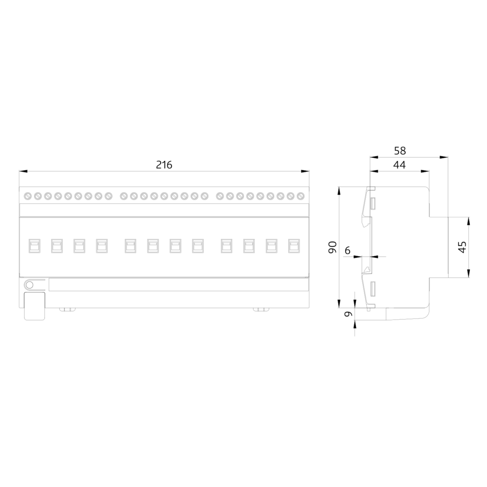 Switching actuator DIN-rail (TH35 EN . - IP20 KNX Secure 12Channel – Image 2 of 2