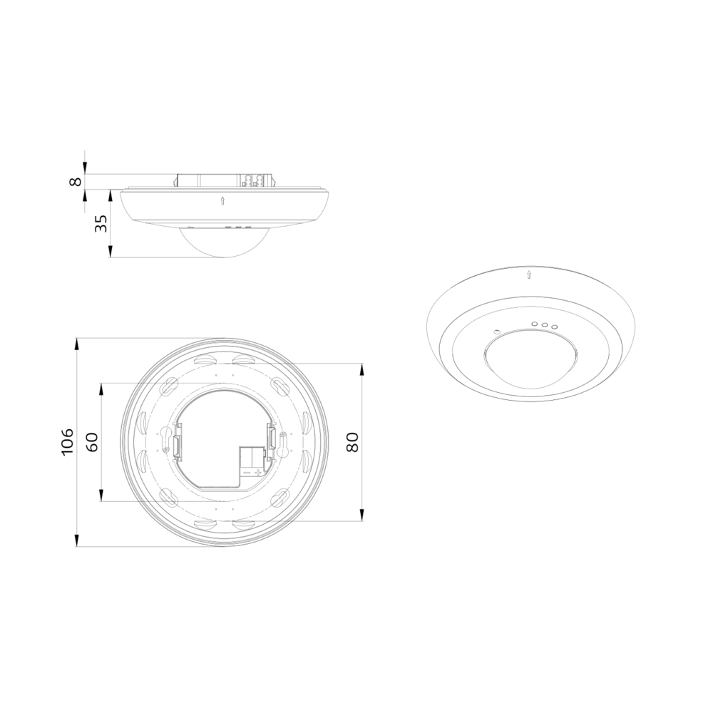 Occupancy detector ST 360° FM white IP20 KNX Secure 10m 4Channel – Image 2 of 4