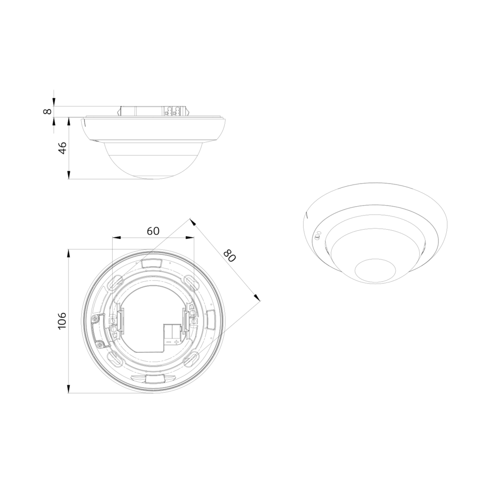 Occupancy detector DX 360° FM white IP20 KNX Secure 24m 4Channel – Image 2 of 4