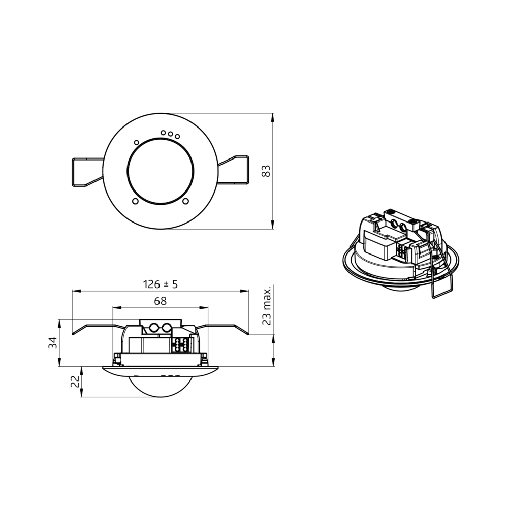 Occupancy detector OCCULOG-DX 360° FC white IP20 KNX Secure 10m 4Cha. – Image 2 of 4