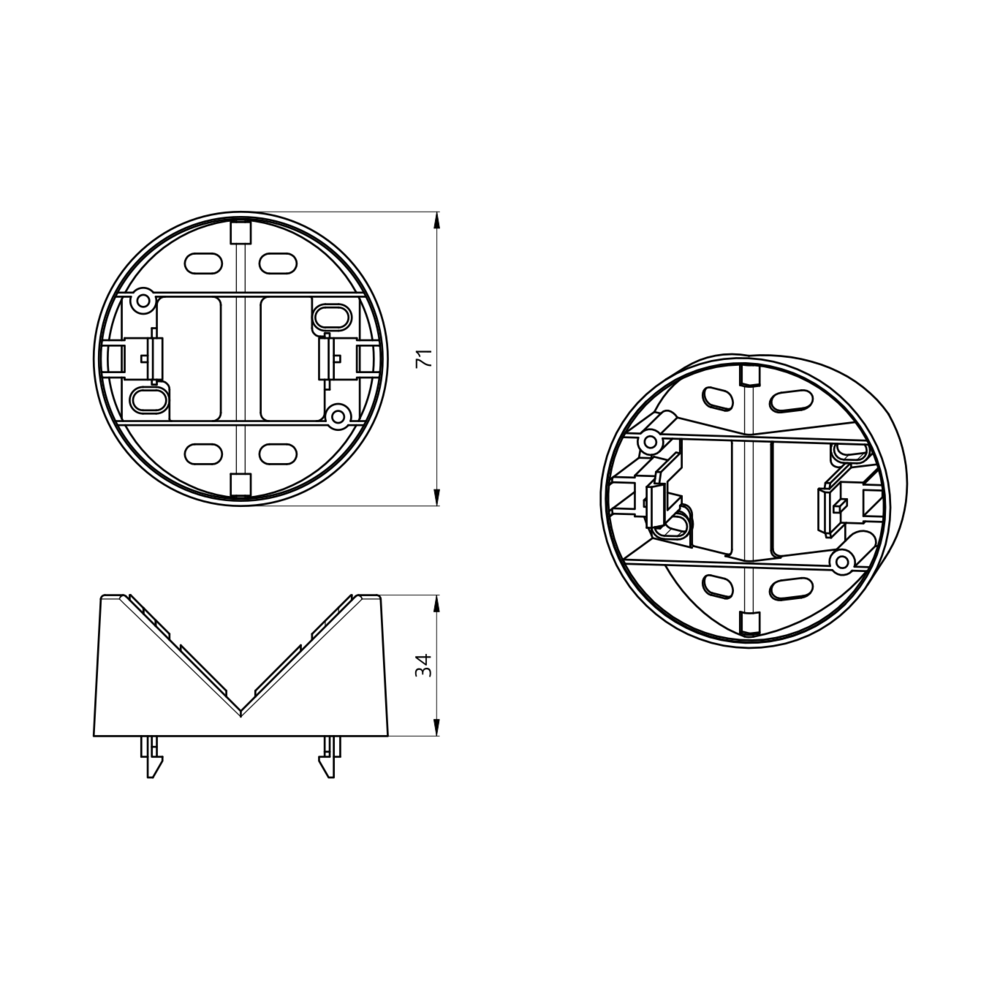 Accessory Outside corner socket RC-plus next white – Image 2 of 2