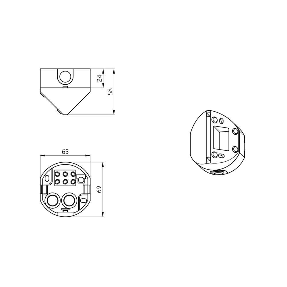 Accessory Inside corner socket RC-plus next white – Image 2 of 2