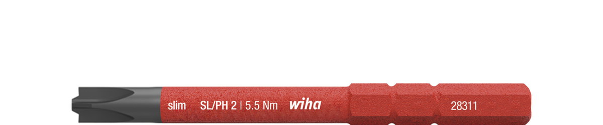 Wiha slimBit electric bit PlusMinus/Phillips SL/PH2 x 75 mm (34588)