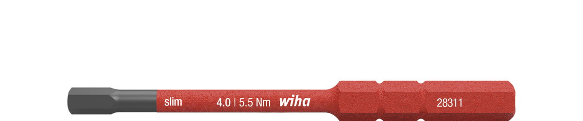 Wiha slimBit electric bit Hex 4.0 mm x 75 mm (37225)