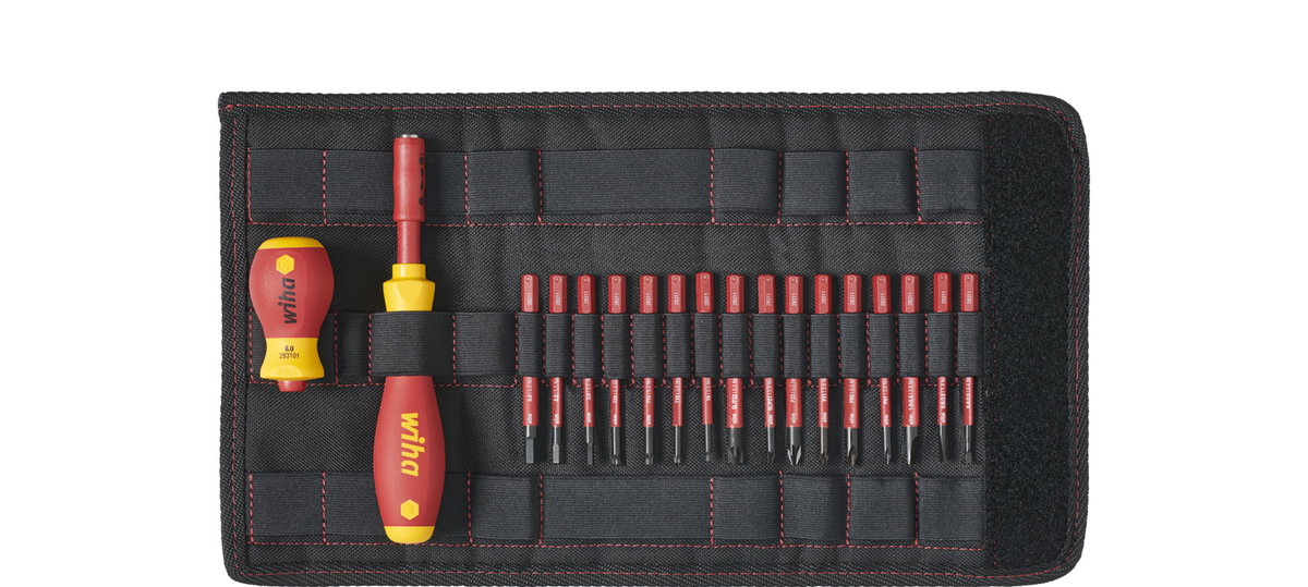 Wiha Screwdriver and bit set slimVario® Mixed, 19-pcs. incl. folding bag (41231) – Image 2 of 17