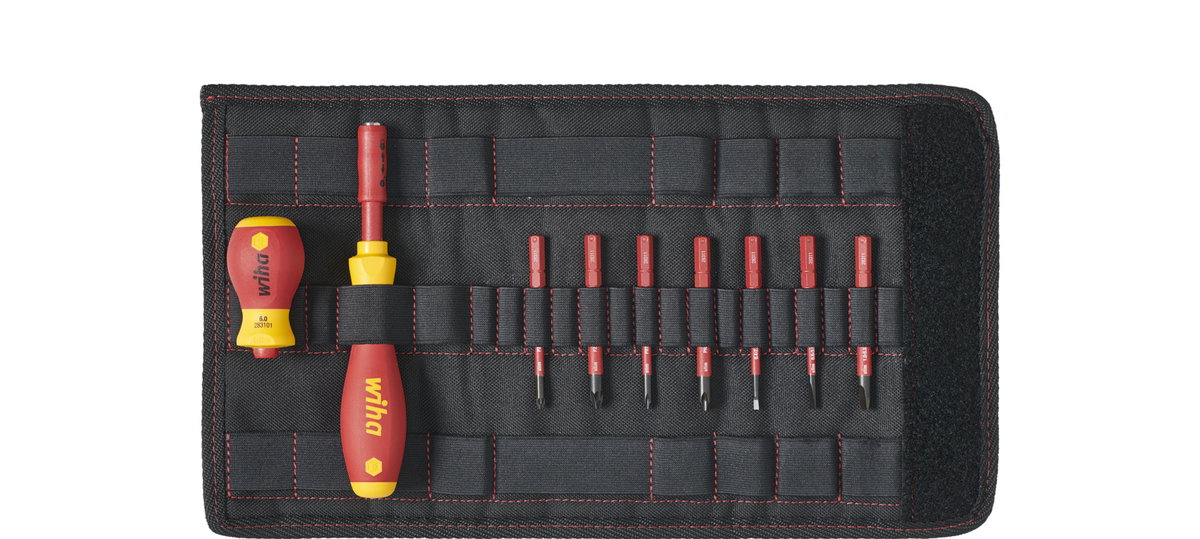 Wiha Screwdriver and bit set slimVario® screwdriver Slotted, Phillips, Pozidriv, 10-pcs. incl. folding bag (41232) – Image 2 of 13