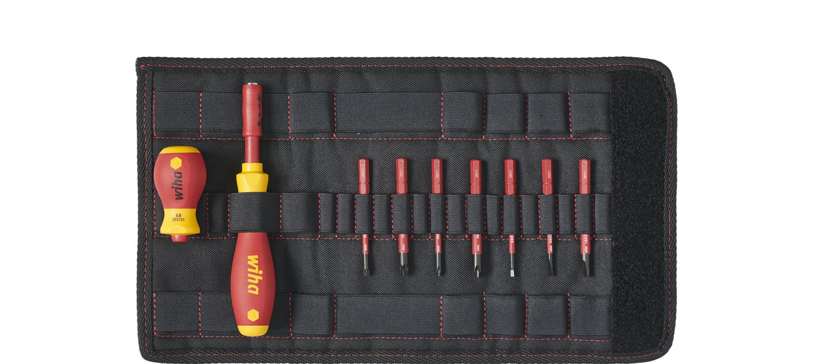 Wiha Screwdriver and bit set slimVario® screwdriver Slotted, Phillips, Pozidriv, 10-pcs. incl. folding bag (41232) – Image 2 of 13