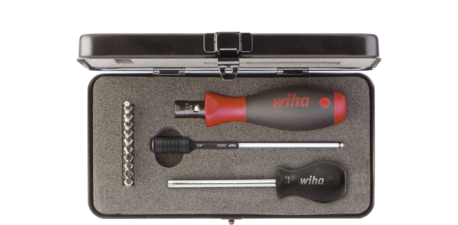 Wiha Torque screwdriver set TorqueVario®-S 0.8–5.0 Nm mixed, 14 pcs., variably adjustable torque limit incl. box (26893)