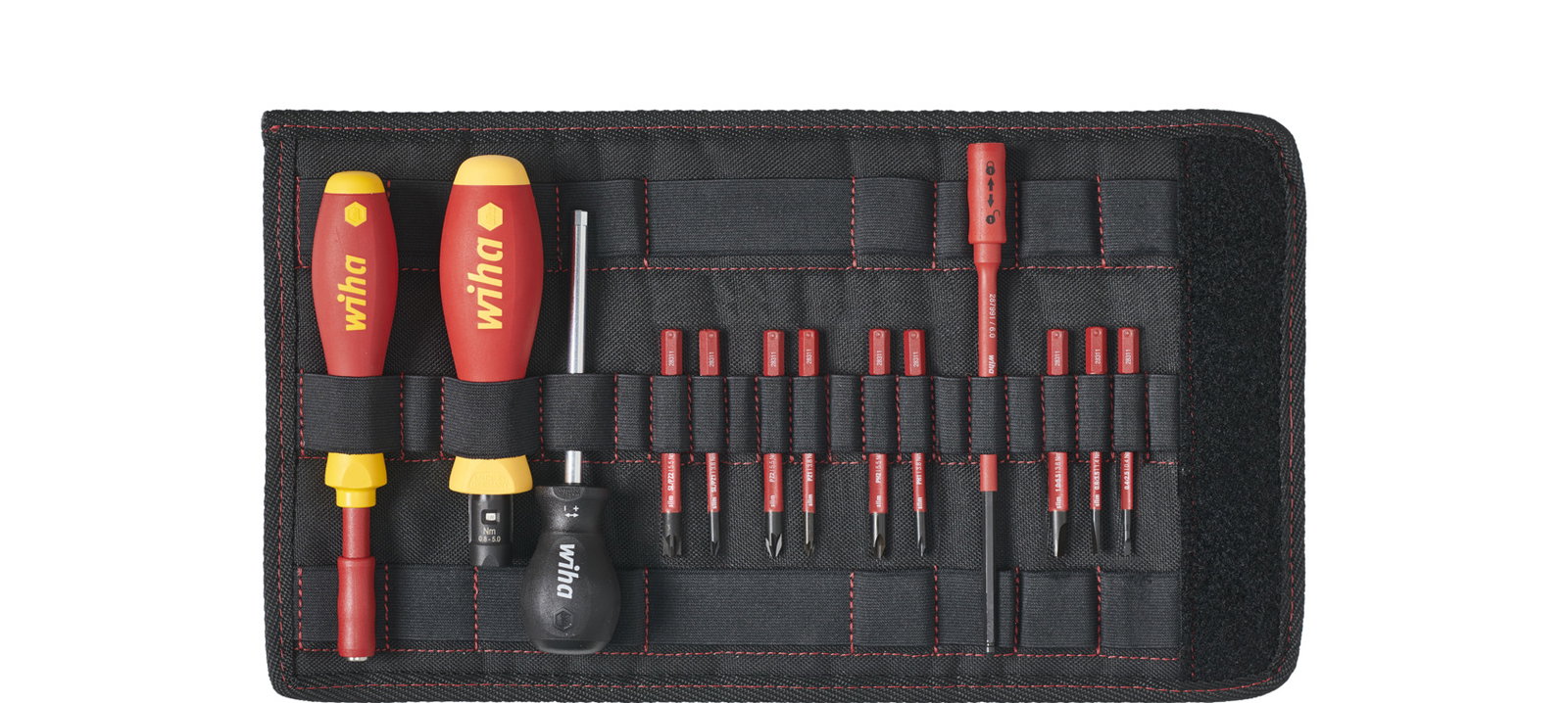 Wiha Torque screwdriver set TorqueVario®-S electric 0,8-5,0 Nm mixed, variably adjustable torque limit, 14 pcs. incl. folding bag (40674) – Image 2 of 17