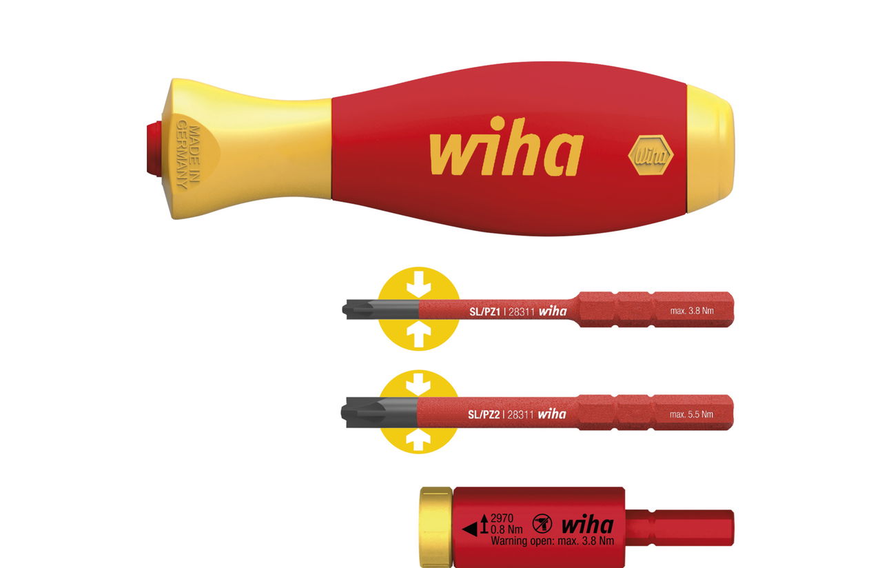 Wiha Torque set easyTorque adapter electric 0,8 Nm with slimVario® holder and SL/PZ slimBits, 4-pcs. (41476) – Image 2 of 8