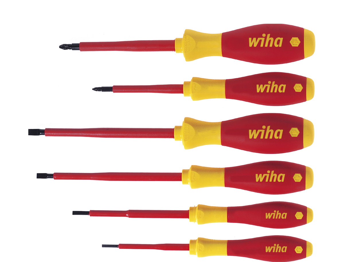 Wiha Screwdriver set SoftFinish® electric Slotted, Pozidriv 6-pcs (25477)