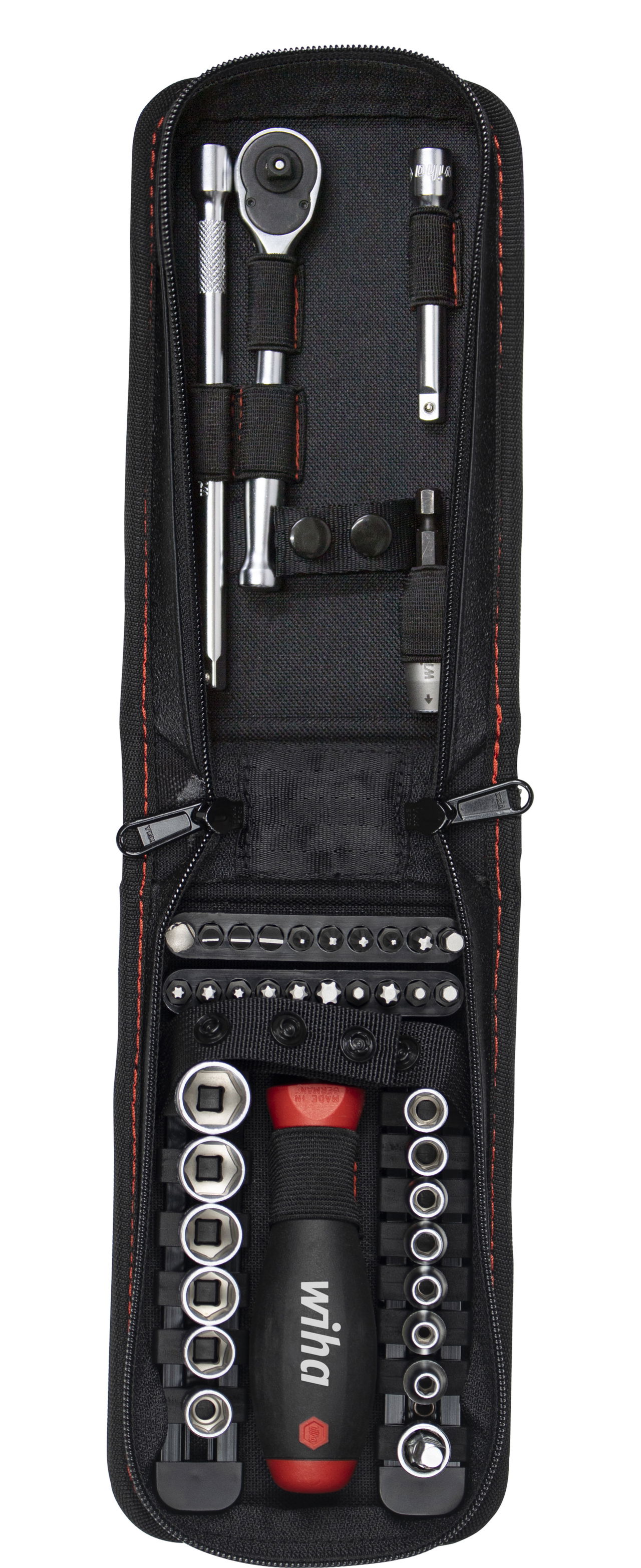 Wiha Nut driver and bit set 1/4" 41 pcs. incl. functional bag with belt clip (44684) – Image 3 of 38