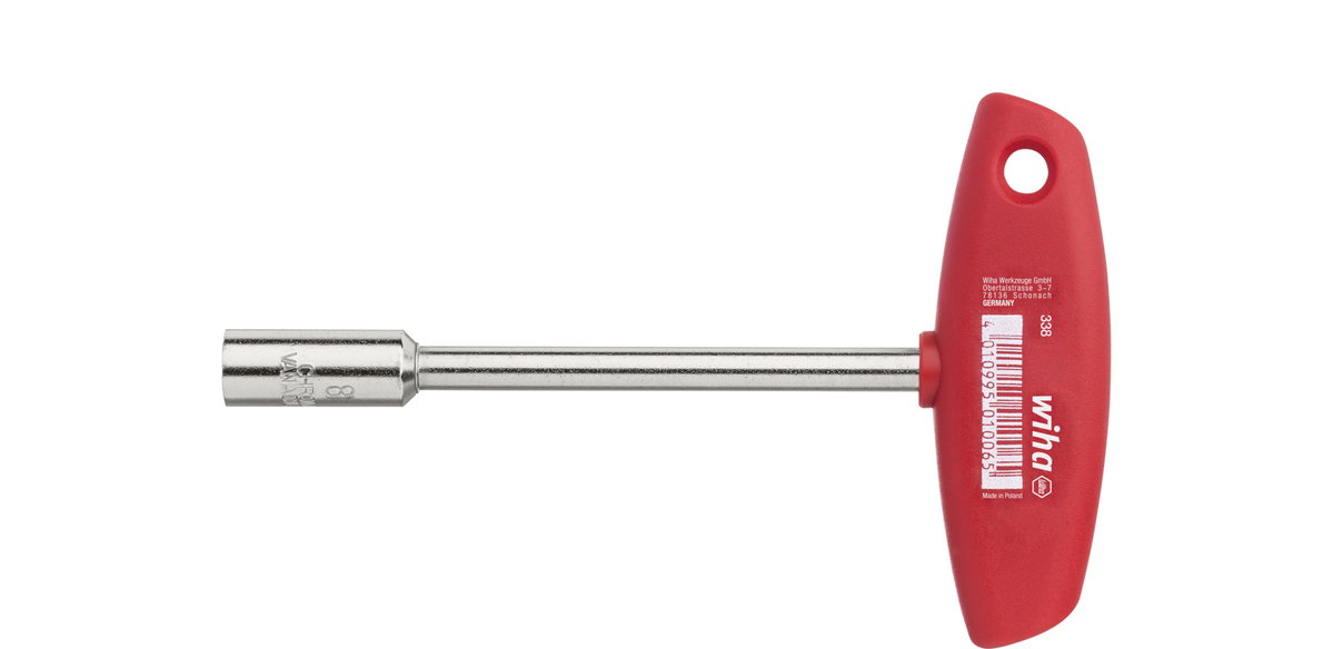 Wiha Nut driver with T-handle Internal square nickel-plated 10 mm x 157 mm (01007)
