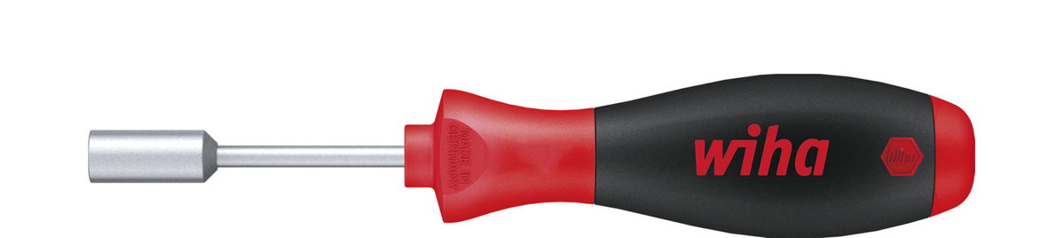 Wiha Screwdriver SoftFinish® Hexagon nut driver with short round blade 10.0 mm x 65 mm (01081)