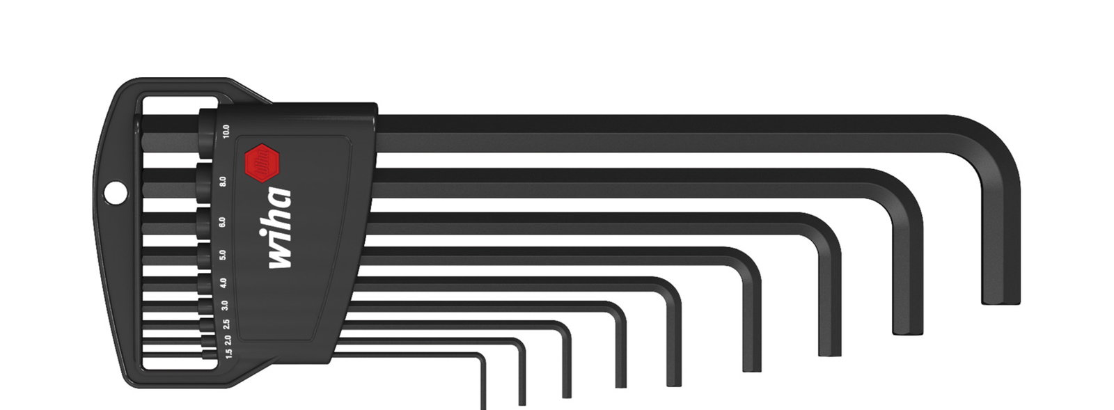 Wiha L-key set in Classic holder Hex, 9-pcs., black oxidised (06386)