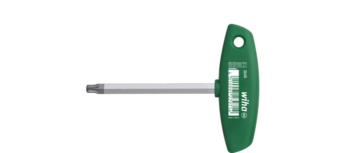 Wiha L-key with T-handle TORX® MagicSpring® matt chrome-plated T30 x 132 mm (27970)