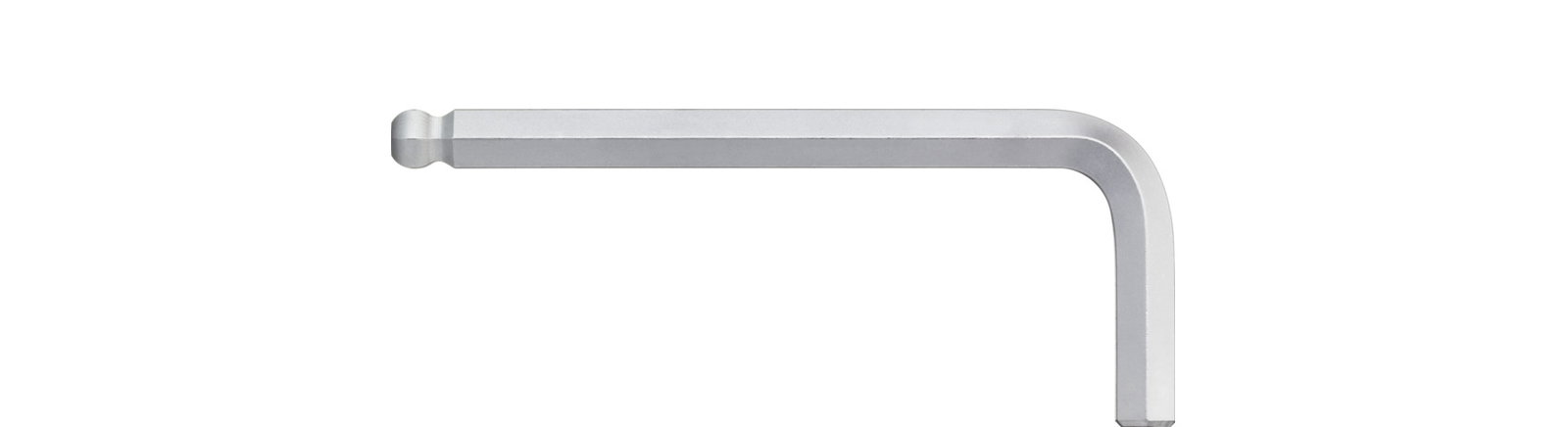 Wiha Ball end hex L-key, short. Hexagonal ball end, short, matt chrome-plated 1.5 mm x 46 mm (40401)