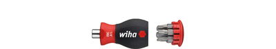Wiha Screwdriver with bit magazine magnetic TORX® with 6 bits, Stubby, 1/4" (10383)