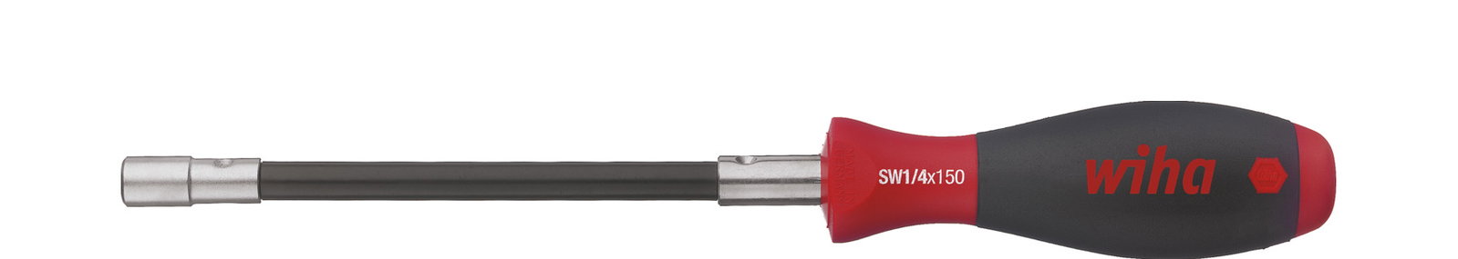 Wiha Screwdriver with bit holder SoftFinish® clamping with retaining ring Flexible shaft, 1/4" 150 mm (01479)
