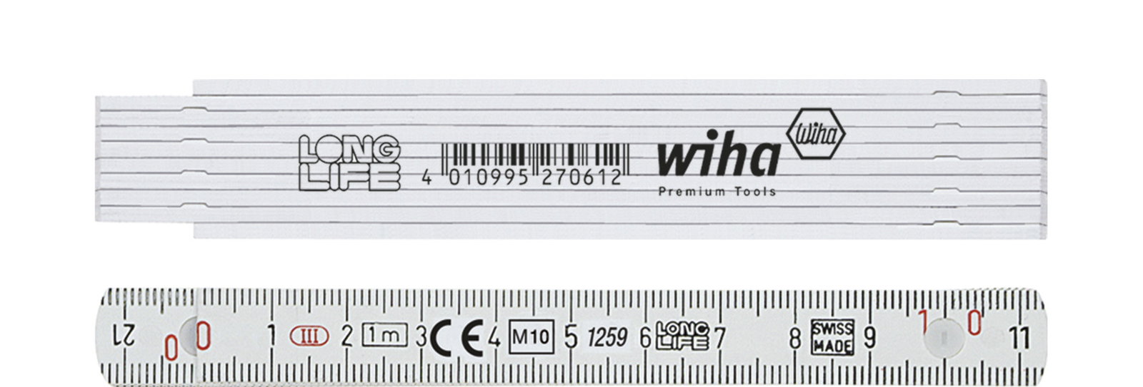 Wiha Folding ruler Longlife 1 m metric, 10 segments 13 mm (27061)