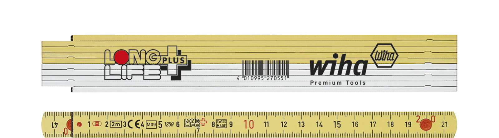 Wiha Folding ruler LongLife Plus 2 m metric, 10 segments 15 mm (27055)