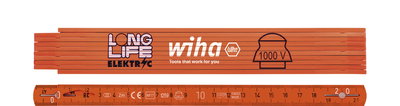 Wiha Electrician's Longlife® folding ruler, 2 m metric, 10 segments 15 mm (42068)