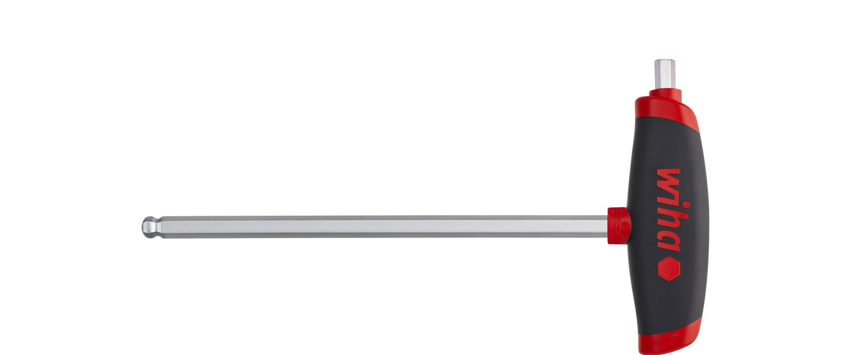 Wiha L-key with T-handle ComfortGrip Hexagonal ball end with side drive, matt chrome-plated 3.0 mm (45454)