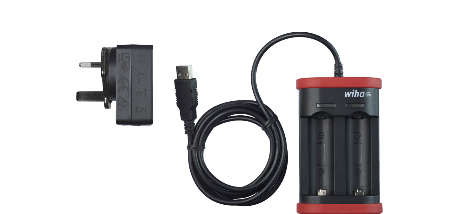 Wiha Charger for 18500 Li-ion batteries with USB and UK plug (42766) – Image 2 of 2