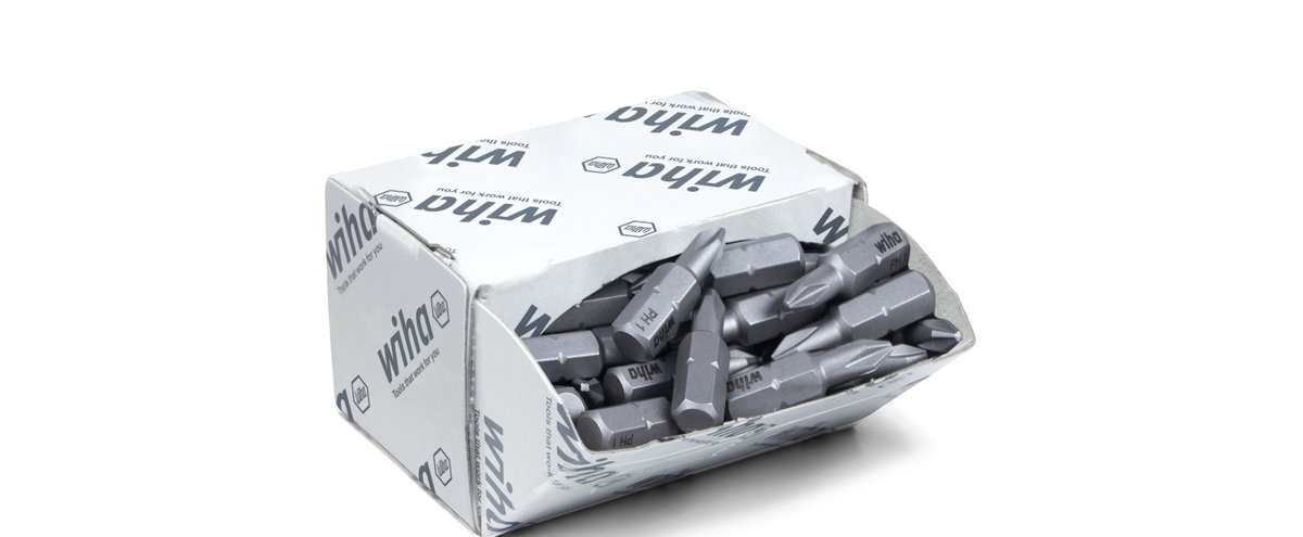 Wiha Bit set Standard 25 mm Phillips (PH1), 50-pcs. 1/4" C6,3 in bulk pack (08047)