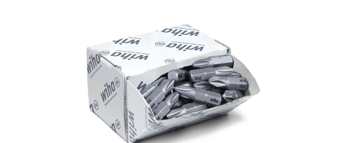 Wiha Bit set Standard 25 mm Phillips (PH2), 50-pcs. 1/4" C6,3 in bulk pack (08048)