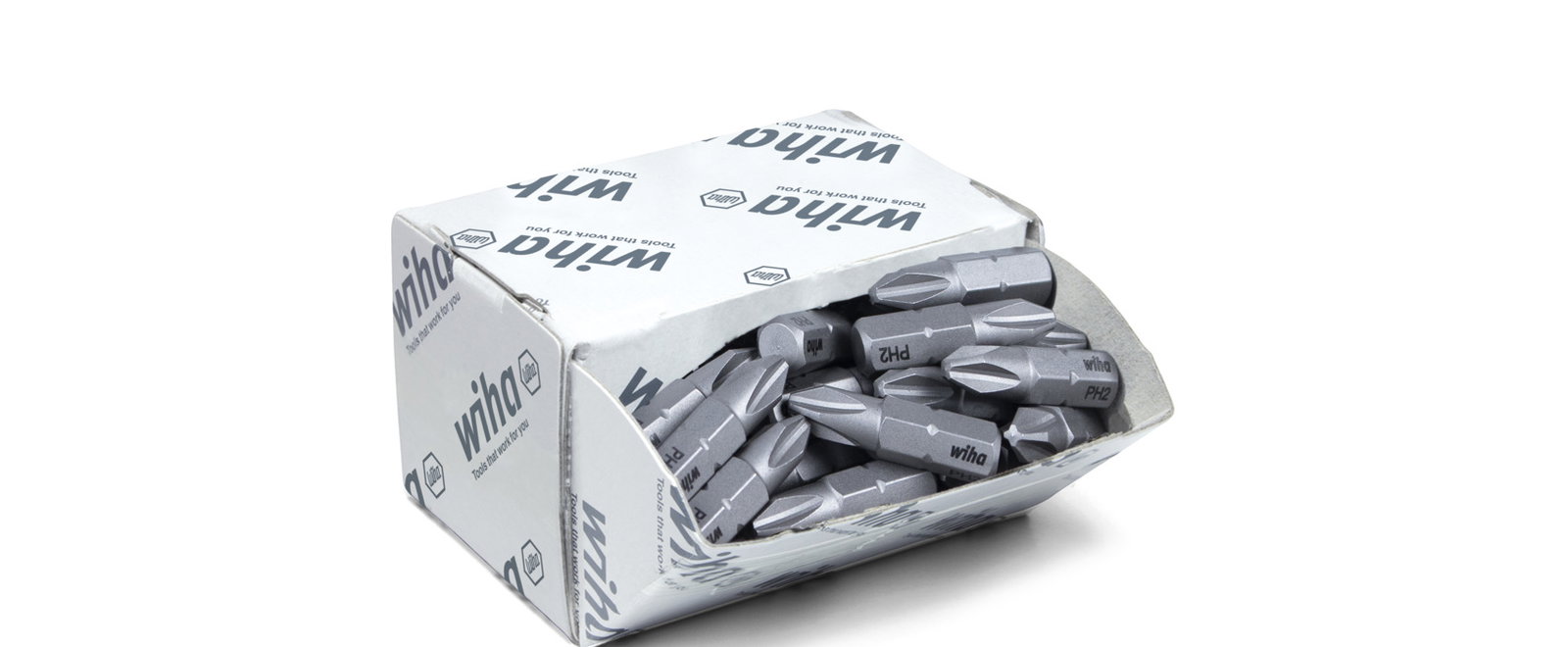 Wiha Bit set Standard 25 mm Phillips (PH2), 50-pcs. 1/4" C6,3 in bulk pack (08048)