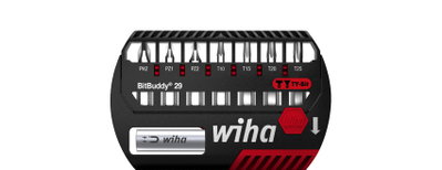 Wiha BitBuddy® TY bit set, 29 mm Phillips, Pozidriv, TORX®, 8-pcs., 1/4" C6,3 (42138)