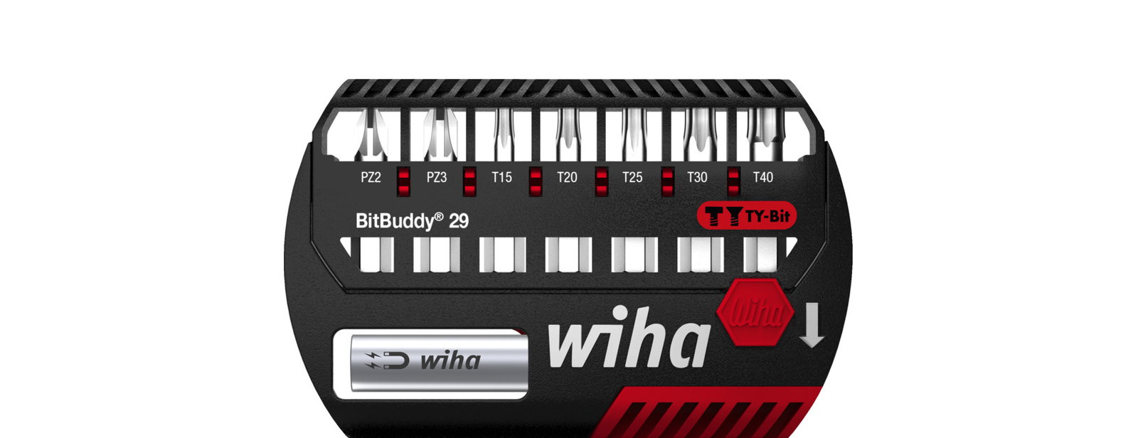 Wiha BitBuddy® TY bit set, 29 mm Pozidriv, TORX® 8-pcs. 1/4" C6,3 (42139)