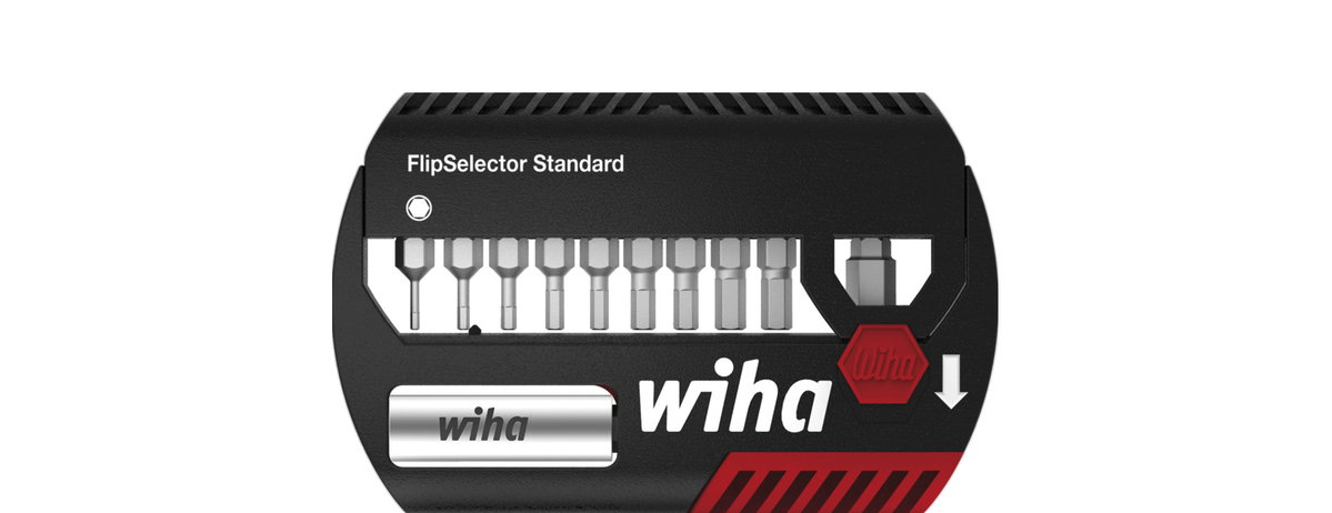 Wiha Bit set FlipSelector Standard 25 mm Hex, 11-pcs., 1/4" C6,3 with belt clip (39059)