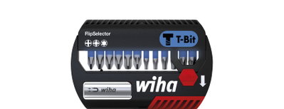 Wiha FlipSelector T bit set, 25 mm Phillips, Pozidriv, TORX®, 13-pcs., 1/4" C6,3 (41824)