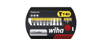 Wiha FlipSelector Y bit set, 25 mm Phillips, Pozidriv, TORX®, 13-pcs., 1/4" C6,3 (41827)