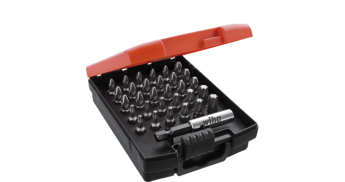 Wiha Bit set Standard 25 mm TORX®, Pozidriv 31-pcs. 1/4" C6,3 in box (36310)