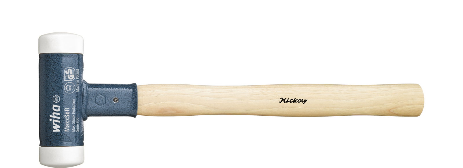 Wiha Soft-faced hammer dead-blow, very hard with hickory wooden handle, round hammer face 50, 385 mm (39012)