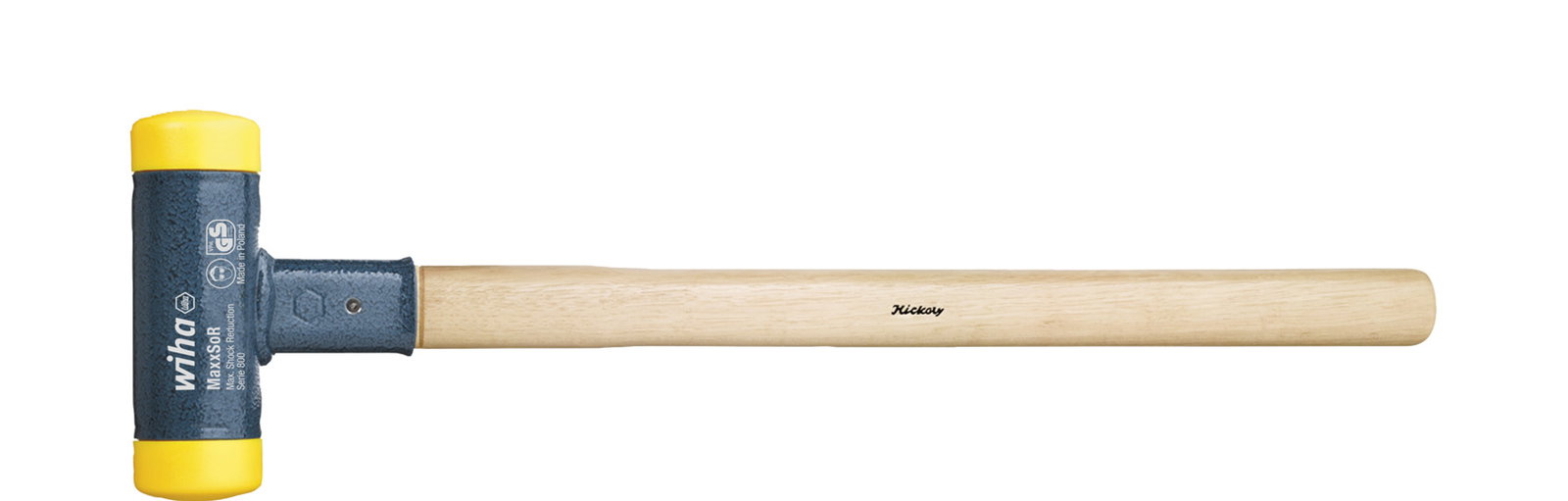 Wiha Soft-faced hammer dead-blow with hickory wooden handle, round hammer face 45, 380 mm (02096)