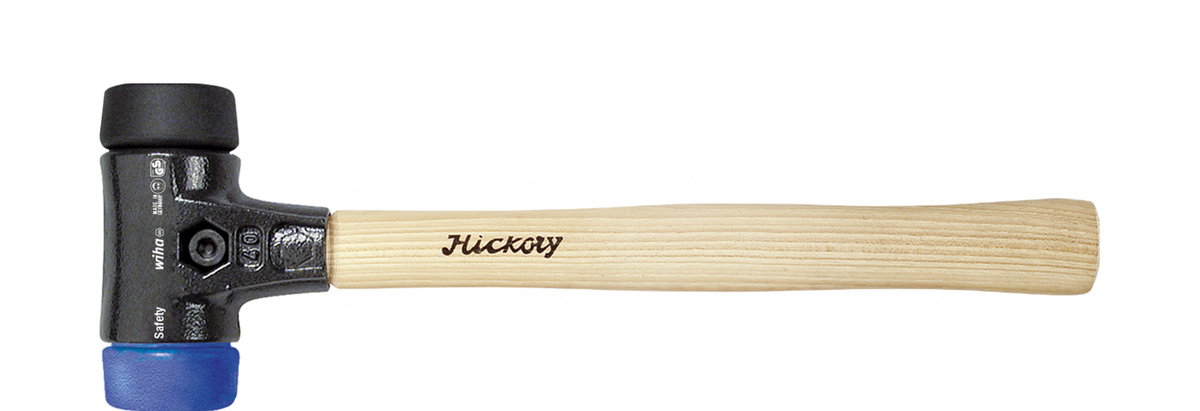 Wiha Soft-faced hammer"Safety" soft/medium soft with hickory wooden handle, round hammer face 50, 360 mm (26651)