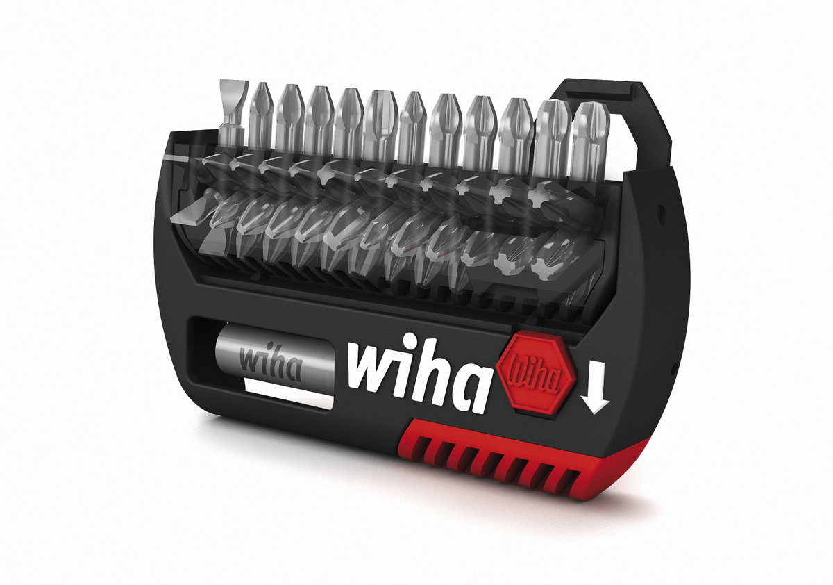 Wiha Bit set FlipSelector Standard 25 mm Hex, 11-pcs., 1/4" C6,3 with belt clip (39059) – Image 4 of 11