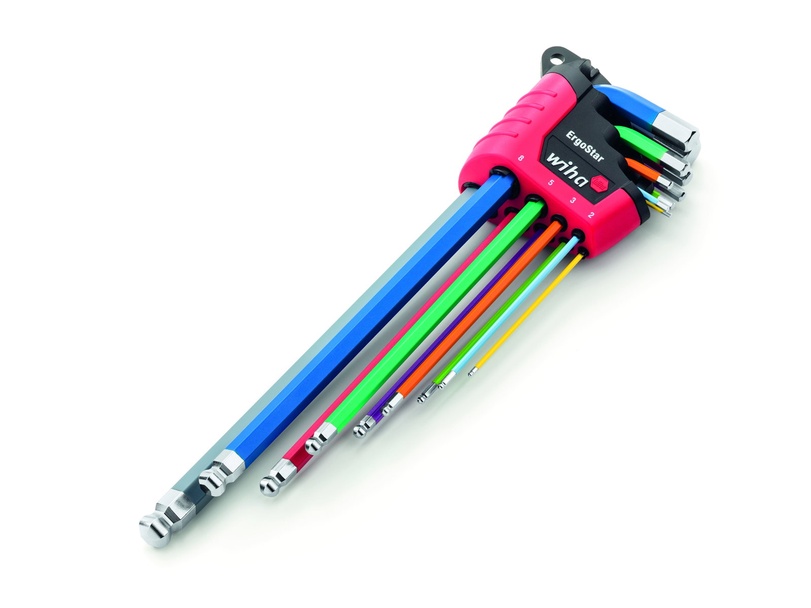 Wiha L-key set in ErgoStar holder hexagonal ball end, 9-pcs. in fluorescent colour (41483) – Image 3 of 9