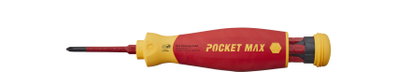 Wiha Screwdriver with bit magazine PocketMax® electric mixed with 4 slimBits (45296)