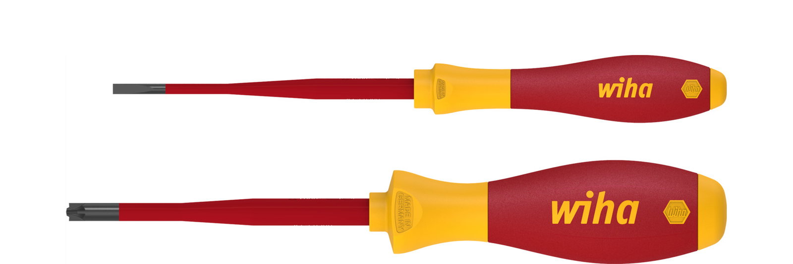 Wiha Screwdriver set SoftFinish® electric slimFix Slotted, PlusMinus/Pozidriv, 2-pcs. (36333)