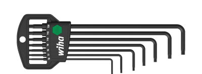 Wiha L-key set in Classic holder TORX® MagicSpring®, 7-pcs., black oxidised (10381)