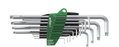 Wiha L-key set in ProStar holder TORX®, 13-pcs. in titanium silver in SB-cardboard packaging (39105)
