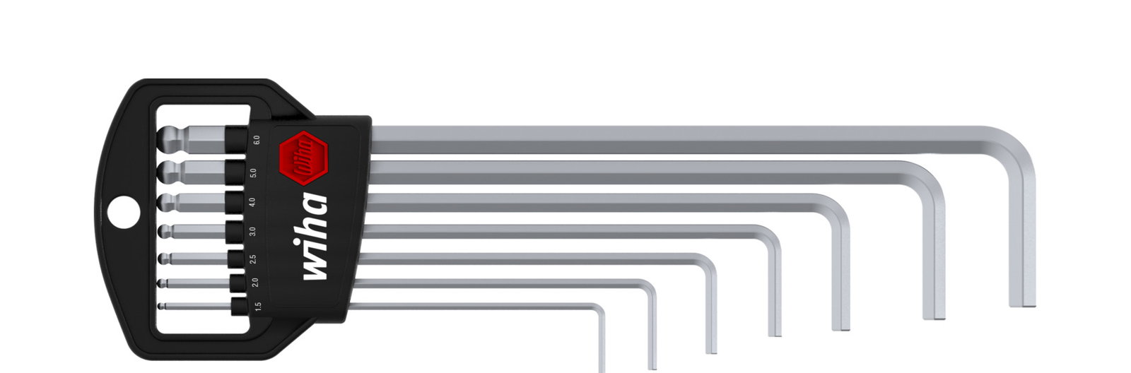 Wiha L-key set in Classic holder Hexagonal ball end, 7-pcs., matt chrome-plated in SB-cardboard packaging (03723) – Image 2 of 9